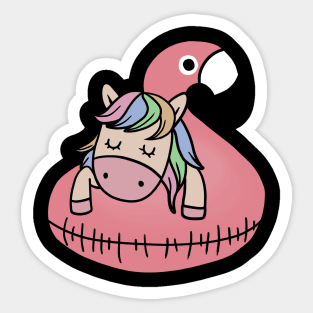 Unicorn Flamingo Chillin Sticker